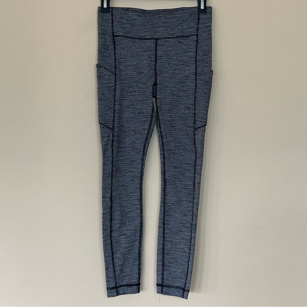 Lululemon Speed Up Tight Leggings Women 6 Heathered Herringbone Gray Luxury